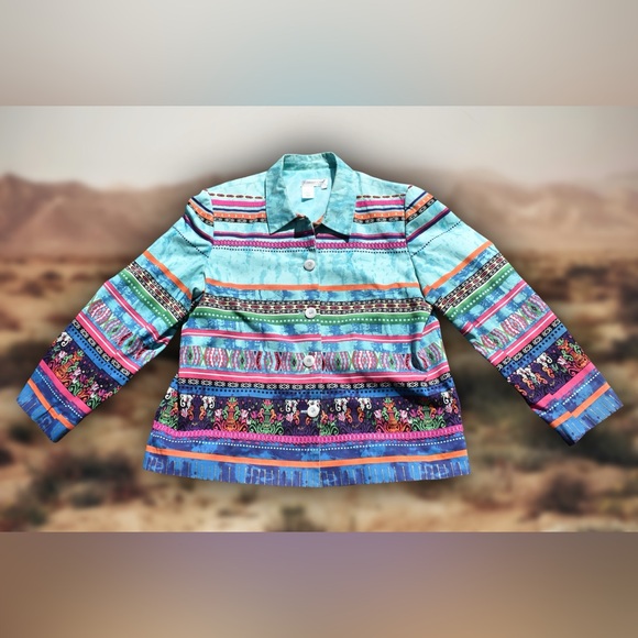 Coldwater Creek Eclectic Blazer Jacket Sz L - Picture 1 of 3